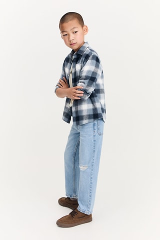 Chemise à carreaux poche - Bleu