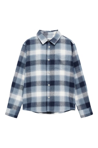 Chemise à carreaux poche - Bleu