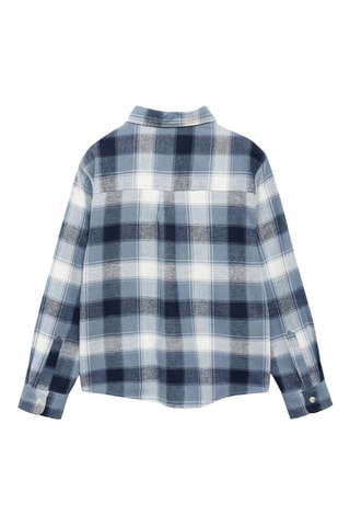 Chemise à carreaux poche - Bleu