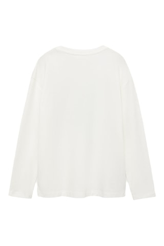 T-shirt en coton imprimé - Blanc cassé