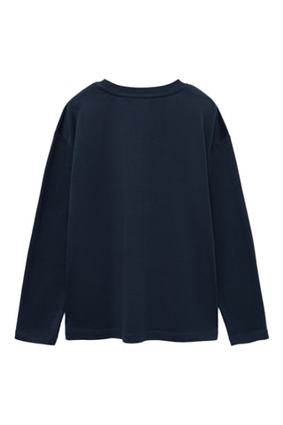 T-shirt en coton imprimé - Bleu marine