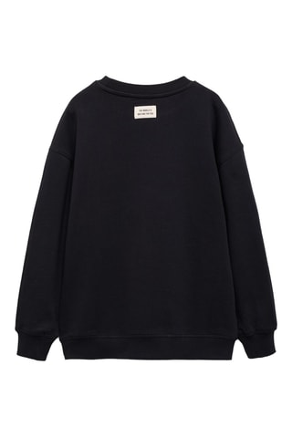 Sweat-shirt imprimé détail texturé - Noir