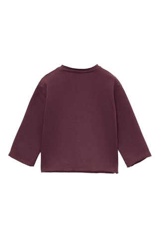 Sweat-shirt coton à poche - Bordeaux