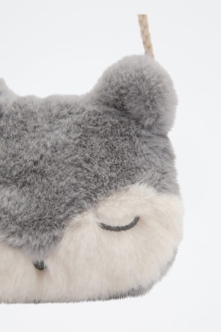 Sac porté croisé fausse fourrure - Gris