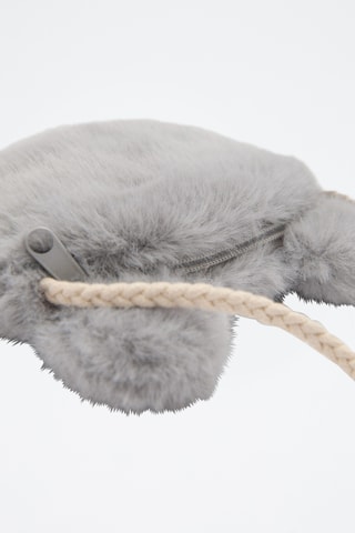 Sac porté croisé fausse fourrure - Gris