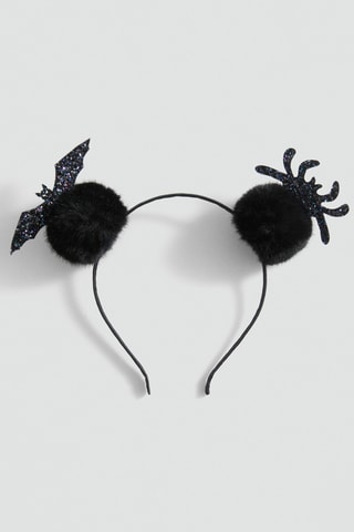 Serre-tête chauve-souris pailleté - Noir