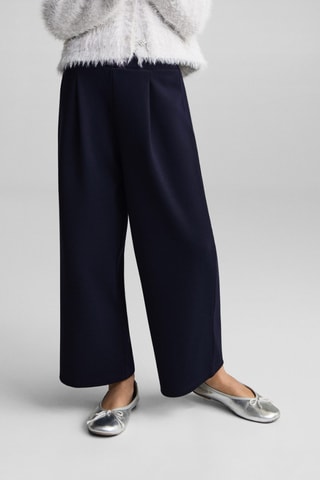 Jupe-culotte à pinces - Bleu marine