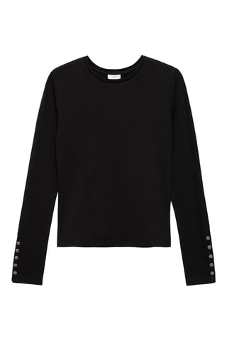 T-shirt manches longues studs - Noir