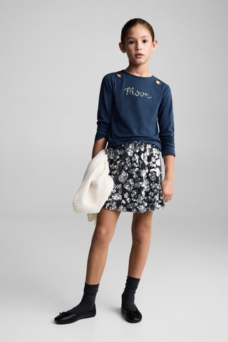 T-shirt paillettes - Bleu