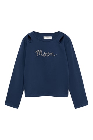 T-shirt paillettes - Bleu