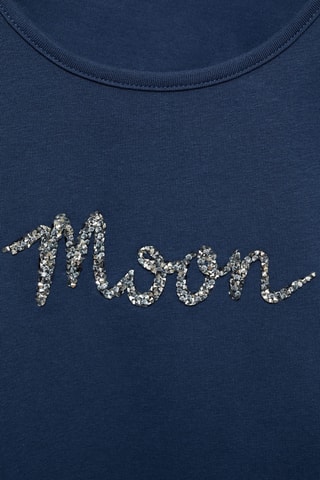 T-shirt paillettes - Bleu