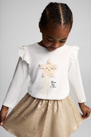 T-shirt imprimé relief - Blanc cassé