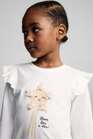 T-shirt imprimé relief - Blanc cassé