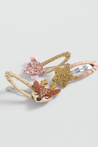 Pack barrettes Noël - Doré