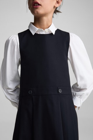 Robe courte plissée - Bleu marine