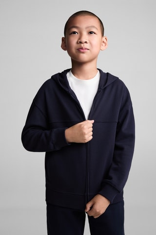 Sweat-shirt zippé à capuche - Bleu marine