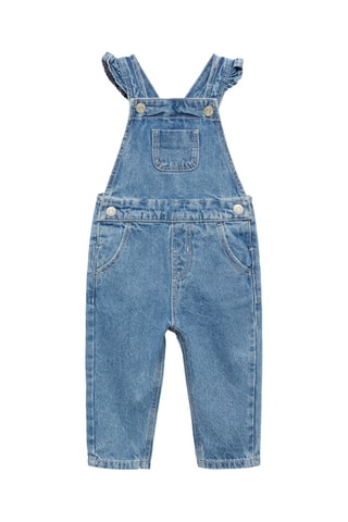 Salopette denim à volants - Bleu