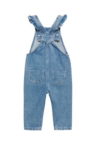 Salopette denim à volants - Bleu