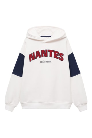 Sweat-shirt coton imprimé - Blanc cassé