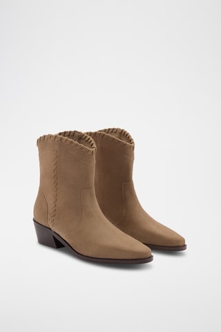 Bottines en cuir - Beige