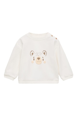 Sweat-shirt imprimé ours - Blanc cassé