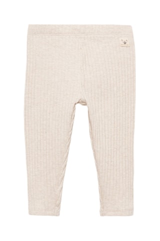 Legging maille côtelée coton - Sable