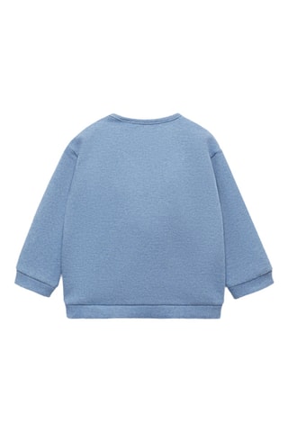 Sweat-shirt coton poche kangourou - Bleu