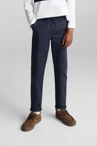 Pantalon taille élastique - Bleu marine