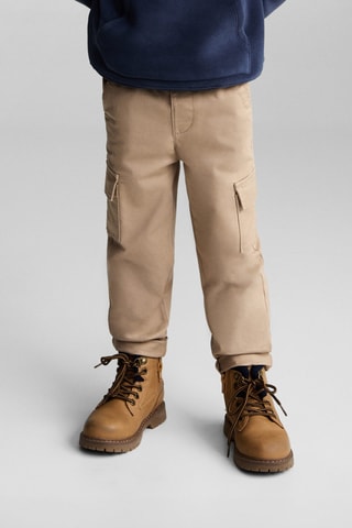 Pantalon cargo taille élastique - Sable
