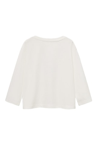 T-shirt coton imprimé - Blanc cassé
