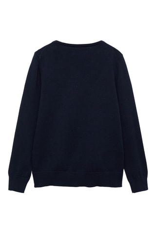 Pull-over jaspé coton - Bleu marine