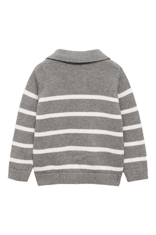 Pull-over col polo - Gris chiné