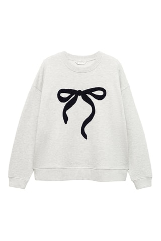 Sweat-shirt motif en relief - Gris clair chiné