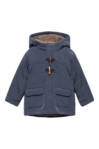 Anorak matelassée imitation mouton retourné - Bleu