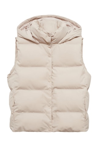 Gilet matelassé à capuche - Écru