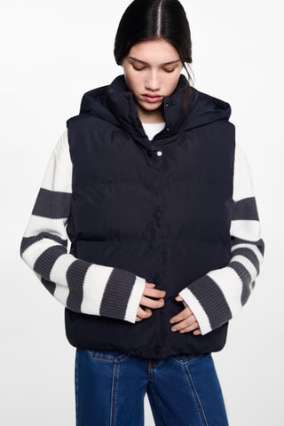 Gilet matelassé à capuche - Bleu marine