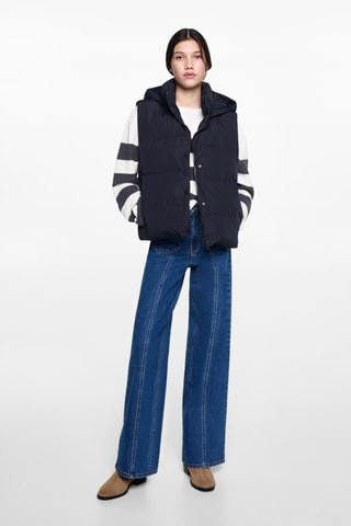 Gilet matelassé à capuche - Bleu marine