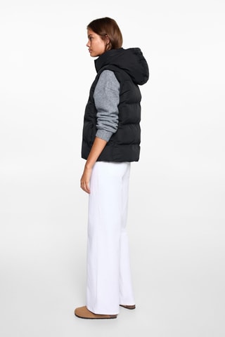 Gilet matelassé à capuche - Noir