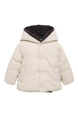 Anorak matelassée imitation mouton retourné - Gris