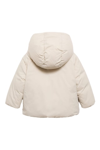 Anorak matelassée imitation mouton retourné - Gris