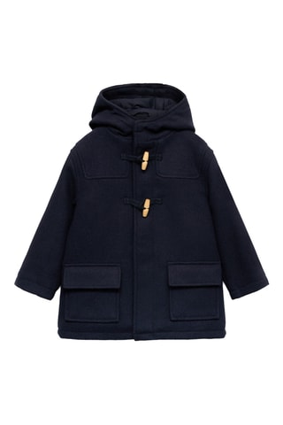 Manteau long capuche - Bleu marine