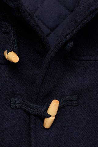 Manteau long capuche - Bleu marine