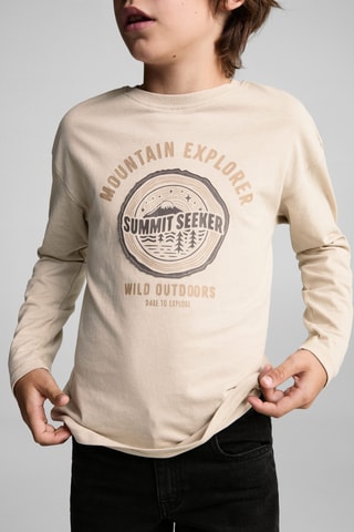 T-shirt coton imprimé - Sable