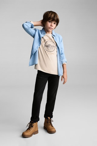 T-shirt coton imprimé - Sable
