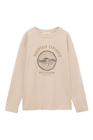 T-shirt coton imprimé - Sable