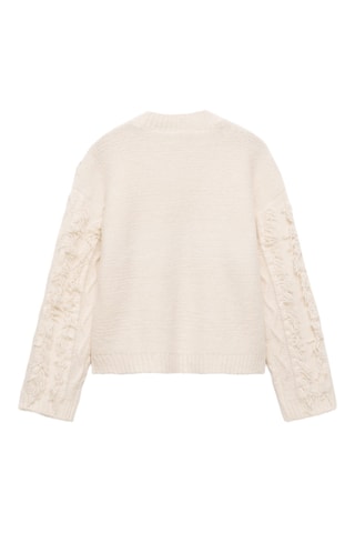 Pull-over maille franges - Écru