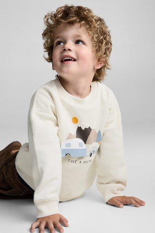Sweat-shirt imprimé animé - Blanc cassé