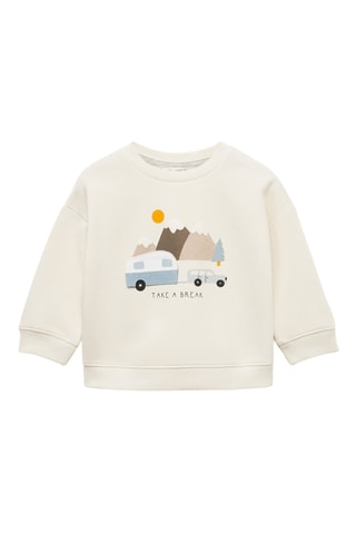 Sweat-shirt imprimé animé - Blanc cassé