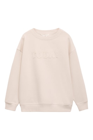 Sweat-shirt message brodé - Gris