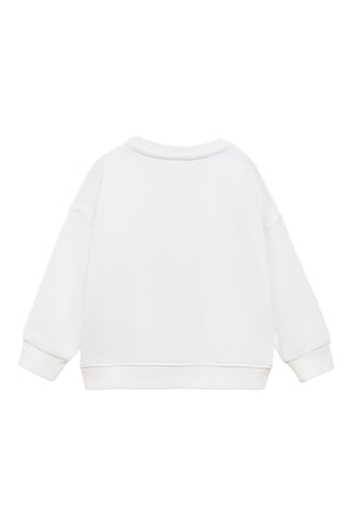 Sweat-shirt coton imprimé - Blanc cassé